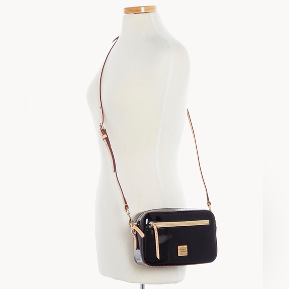 DOONEY & BOURKE BLUE TURQUOISE PATENT CAMERA ZIP CROSSBODY - Picture 8 of 10